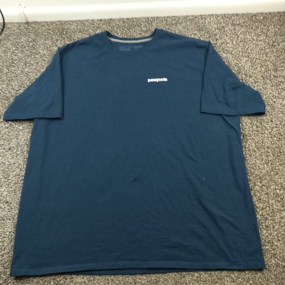 Patagonia Shirt Mens 2XL Blue Logo Responsibili Tee Crew Neck Pullover Gorpcore - Picture 3 of 7